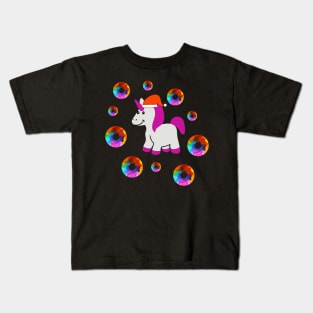 Christmas Unicorn and Rainbow Donuts Kids T-Shirt